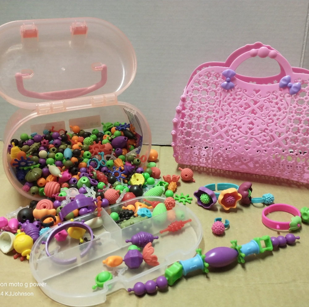 Pop beads, Snap beads, kids jewelry kit, Morwant